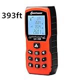 Lomvum Laser Distance Measure with Mute Function Large LCD Backlight Display Measure Distance,Area and Volume,Pythagorean Mode Battery Included (LV5800 393ft/120m) ...