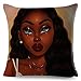 ACYKM Funda Cojine Funda Almohada Coloridas Mujeres Negras Hermosas Dibujos Animados África Chica Funda de Almohada de Lino decoración Funda de cojín sofá Coche Funda de Almohada el hogar 45x45cm