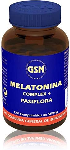 GSN | Melatonina Complex | Inductor al Sueño | Pasiflora en Polvo y Melatonina | Mejora Calidad de Sueño | Calmante y Relajante | Descanso Óptimo | Reduce la Ansiedad | Insomnio | 120 comprimidos
