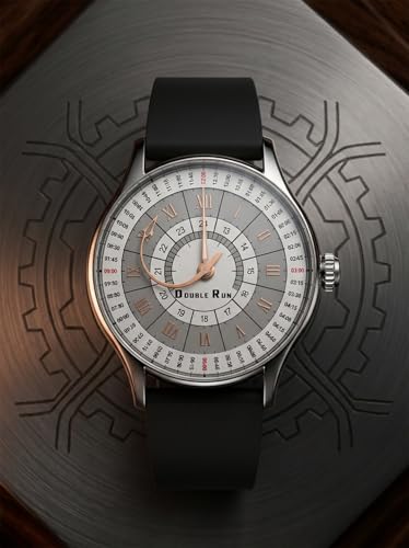Image of DOUBLERUN Analog Watch, Silicone Strap, Roman Numerals, 24-Hour Display