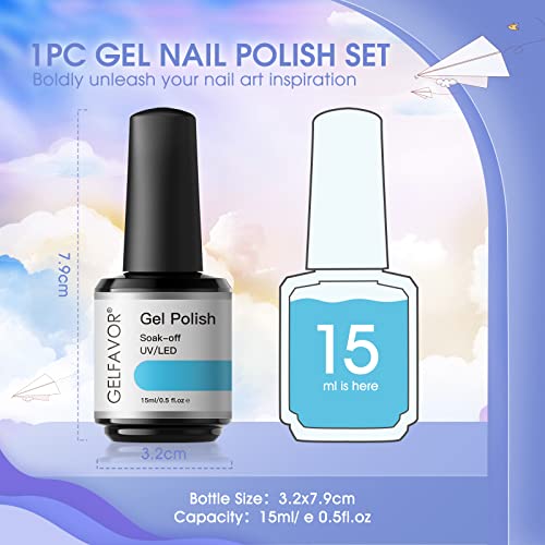 GELFAVOR UV Nagellack Set, 15ml Blau UV Gel Nagellack Set Shellac Nagellack Nail Art Gel Politur – Bild 7