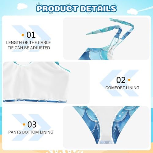 Image of Boccsty Cute Crab Red Blue Girls Swimsuits Kids Bikini Sets 2 Pcs Bathing Suit for 3T