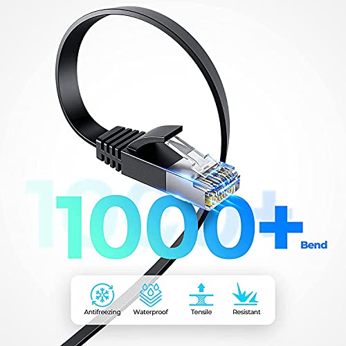 Cable Ethernet Cat 8 6FT con conector RJ45 negro miniatura 5