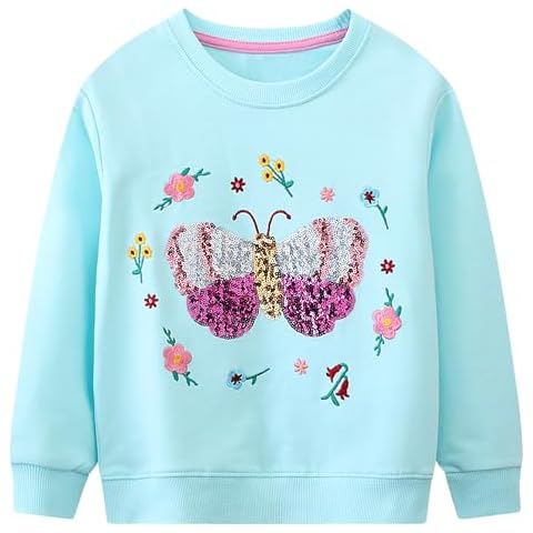 Baogaier Girls Cotton Sweatshirt with Butterfly Cover