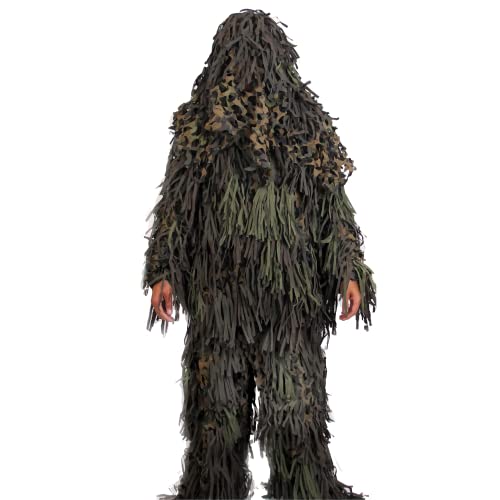CamoSystems JACKAL Sniper Suits - Ghillie Short Hooded Jacket with Trousers M/L 38-44 C 32-38 W Woodland