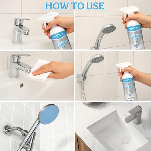 Image of UNIDSC Tap Cleaner & Limescale Remover | Foaming Formula for Easy Cleaning | Non-Toxic | Multi-Purpose Bathroom Cleaner for Taps, Showers, Tiles, Mirrors & more 500ml - Pack of 1