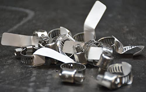 Pro Tie 33200 Sae Size 4 Range 1/4-Inch-5/8-Inch Mini All Stainless Hose Clamp, 10-Pack #TOP5