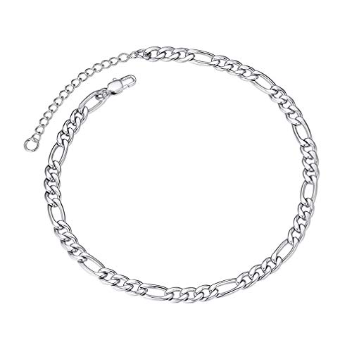 Image of ChainsPro Resizable Anklet Chain for Women Men, Figaro /Wheat /Twist Rope /Cuban Foot Bracelet-Strong with Good Clasp-18K Gold Plated(Send Gift Box)