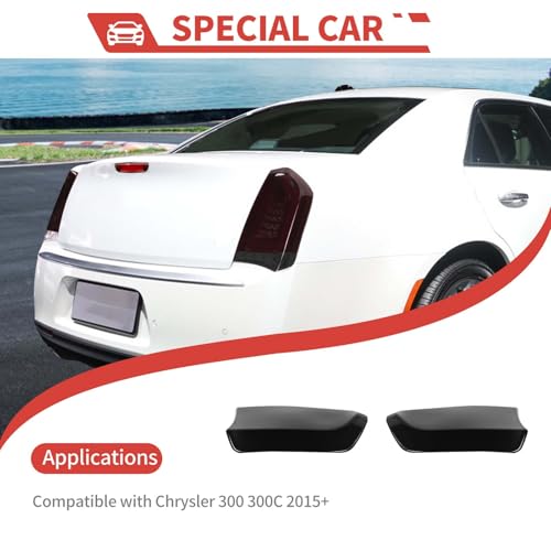 amayum Tail Light Lamp Cover Guard Blackout Kit Exterior Accessories Compatible with Chrysler 300 300C,Smoked Black (2015+) by amayum - Used condition - Image 5