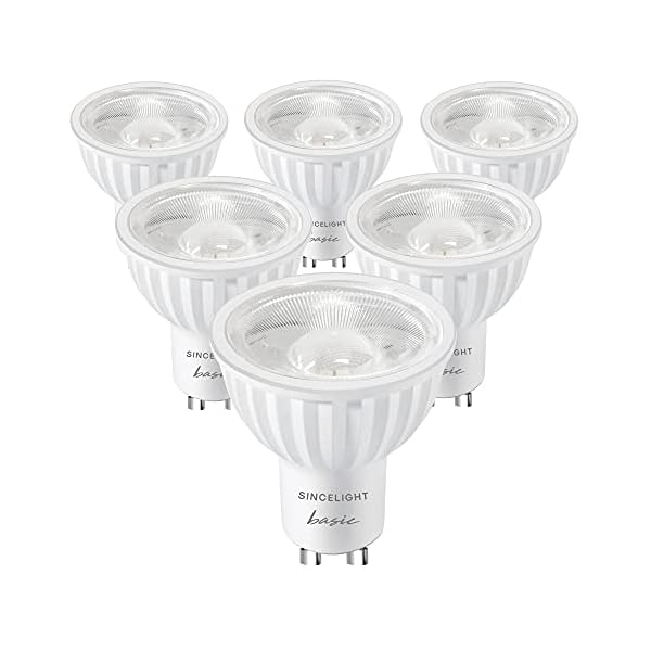 SINCELIGHT GU10 LED Leuchtmittel Deckenspots Reflektorlampe mit 100° Ausstrahlungswinkel, 6W(550Lumen)≈50W Halogen, RA≈92, Kaltweiß 6000K, Nicht Dimmbar, 6er-Pack