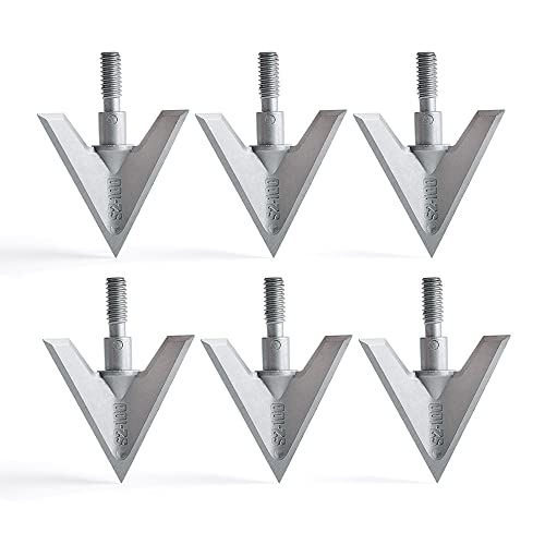 Jianzd Archery Broadheads 100 Grain Fixed Blades Arrowheads 6Pk For Crossbow Compound Bow Hunting Practice Silvery #TOP13