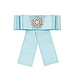 yywl Broche Einfache Perle Fliege Black Hemd Kragen Pin Weiblicher Stoff Ribbon Bowtie Brosche Krawatte Schule Uniform Krawatten Kleidung Zubehör Broschen & Anstecknadeln (Color : Sky Blue)