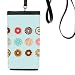 Doughnut Group Dessert Sweet Food Pattern Phone Wallet Purse Hanging Mobile Pouch Black Pocket