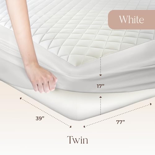 Image of Whisper Organics 100% Cotton Organic Luxury Quilted Mattress Pad Protector
