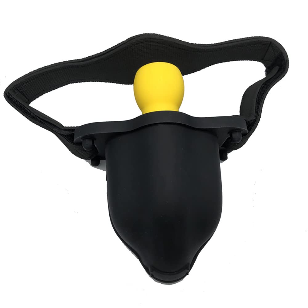 Silikon Urinal Piss Trichter Trichterknebel Mit 4 stücke Gag Ball Mund Beißen Bondage Homosexuell Urinal piss SM Rollenspielmaske Erotik Sexspielzeug für Paar (Schwarz)