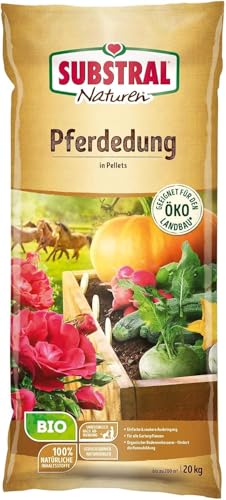 Substral Naturen Bio Pferdedung, 20 kg, bis zu 200 m² - natürlicher Bodenverbesserer und Dünger, 3 Monate Langzeitwirkung