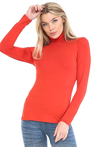 Image of Women's Lightweight Long Sleeve Turtleneck Top Pullover Sweater (S-3XL)