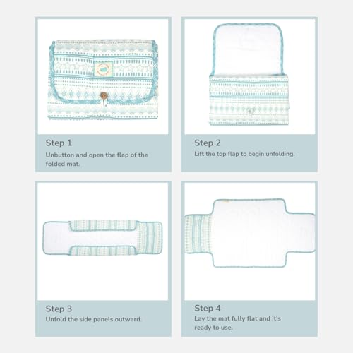 Image of Tidy Sleep Portable Diaper Changing Mat /Pad for Newborns & Infants Baby 0-24 Months Light Weight, Portable, Water Proof (Marine Meadow)
