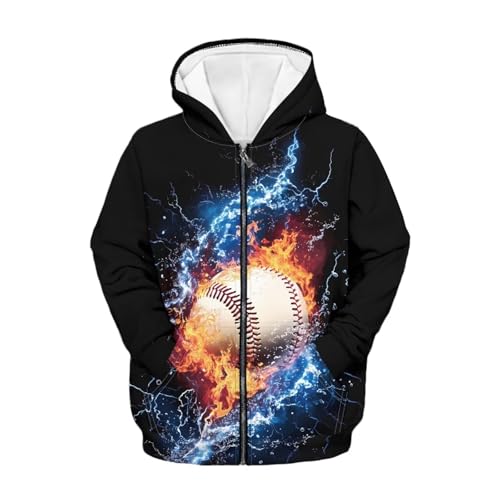Image of Unisex Zipper Sweatshirt Boys Girls Hooded with 2 Pocket Pullover Hoodies for 6-16Y Kids