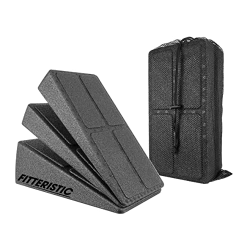 FITTERISTIC | Wadendehner-Set + extra Tasche | 3-teilig | 4 Stufen | Fuß-Stütze | Knie-Keil | Bein-Trainer | Rücken-Strecker | Schmerz-Retter | zum Dehnen von Muskeln, Faszien, Sehnen Cover