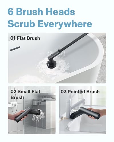 Image of HOTO 3 Pcs Replacement Brush Heads for Cordless Spin Scrubber, Suitable for HOTO Electric Scrubber Only, Power Cleaning Brushes for Bathroom Floor Tile