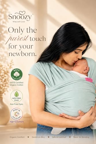 Image of Snoozy Kangaroo Baby Wrap Carrier - Soft Stretchy Newborn Sling, Ergonomic Hands-Free Infant Carrier for Kangaroo Mother Care