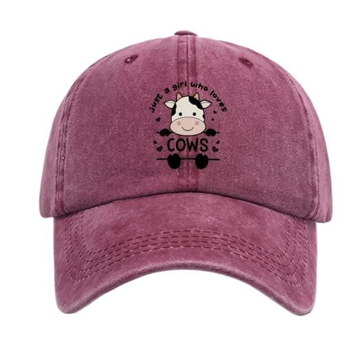 Casquette baseball imprimé vache vintage chapeau soleil unisexe ajustable