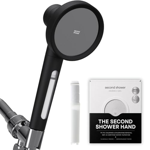 SecondShower Filtered Shower Head with Handheld for Hard Wat...