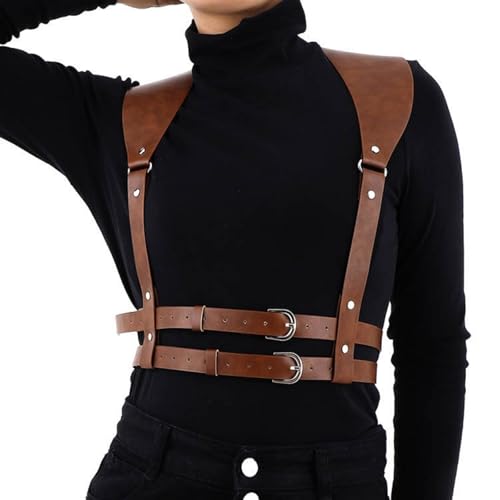 Body Waist Belt Steampunk Women's Lingerie Girdle PU Leather Punk Harness for Lady4