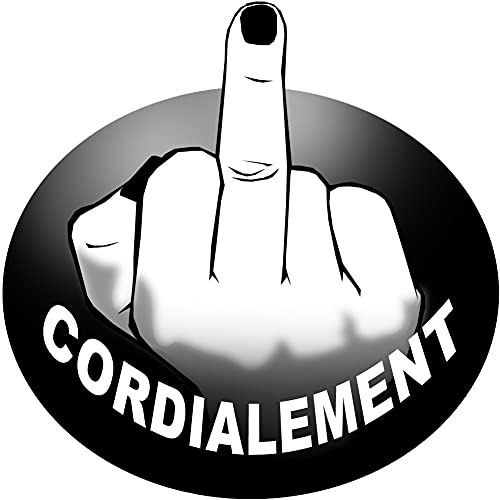 doigt d'honneur cordialement (5cm) - Autocollant/Sticker