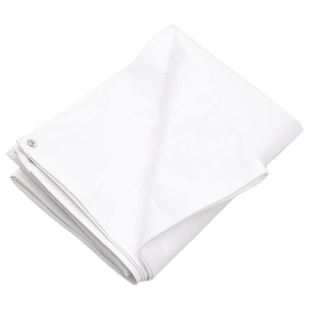 Bâche de protection PEHD 260g/m² blanche 4x6m avec œillets pour abriter vos grands salons de jardin