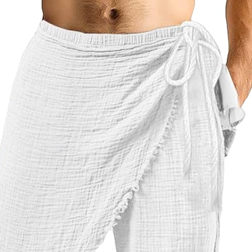 Men's Breathable Cotton Linen Beach Pants Casual Vintage Summer Trousers Loose Fit Solid Outdoor Sweatpants2