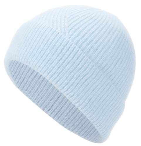 Easter Barthe Blue Cuffed Beanie For Men Cashmere Beanie Women Winter Beanie Knit Hat Blue Ribbed Beanie Winter Knit Hat (Blue) #TOP4