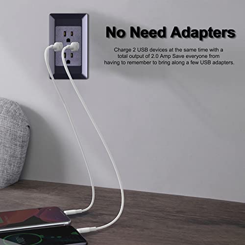 Black Usb Outlets Receptacles,Greencycle 1 Pack 15 Amp 4 In 1 Electrical Outlets With Usb Ports, Usb Charger 2A 5V,Duplex Receptacle 125V Ac,Srewless Usb Wall Outlets With Plates,Etl Certified #TOP2