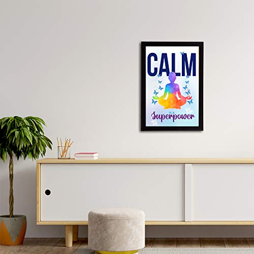 Image of eCraftIndia Calm is a Superpower Motivational Quote Satin Matt Texture UV Art Painting