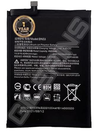 Image of Original BN53 Battery for Redmi Note 9 pro M2003J6B2G Battery with 1 Year Warranty ***(S001)
