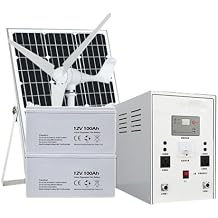 800W Solar Generator + 400W Wind Turbine Hybrid Power System Off-Grid Wind & Solar Complete Kit, 220V Output, All-in-One Renewable Energy Solution for Home, Farm, or Remote Use