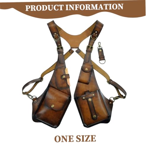 Bolso de hombro antirrobo para hombre en cuero marrón claro ideal para viajes y ropa vintage 2