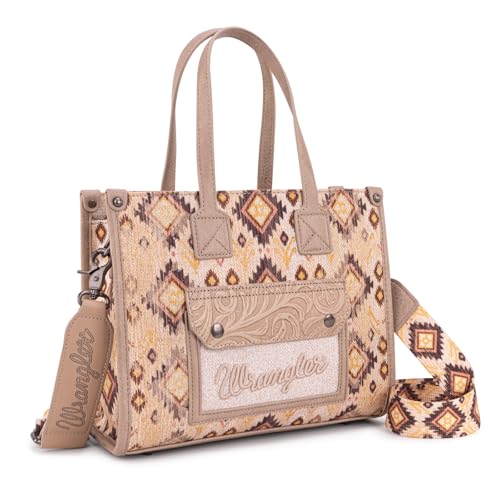 Wrangler Aztec Tote Bag for Women Western Purses and Handbags Boho Shoulder Bag WG130-8120STN