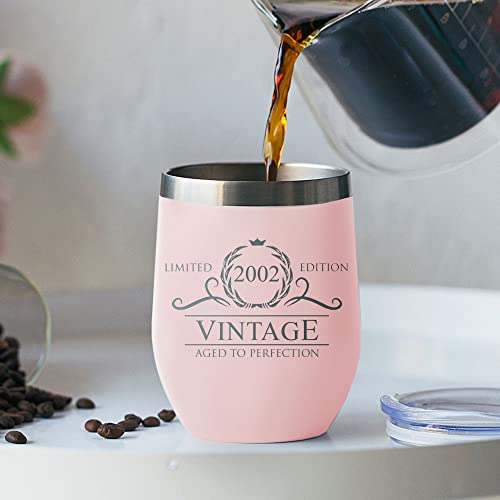 21 Year Old Birthday Gifts For Her - 2002 12 Oz Blush Stemless Wine Tumbler - 21 Birthday Gifts For Her Him - 21St Birthday Gifts For Her - 21St Birthday Decorations For Her - 21 Glasses Birthday #TOP4