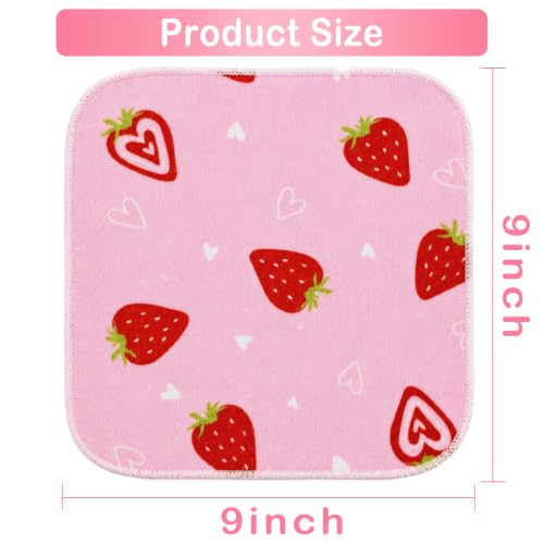 Image of Softan Baby Washcloths, 24Pack Baby Wash Cloths Extra Soft & Ultra Absorbent, Baby Towels and Face Towels for Unisex Boys Girls Body, Washclothes Gentle on Sensitive Skin, 9x9 Pink Heart Strawberries