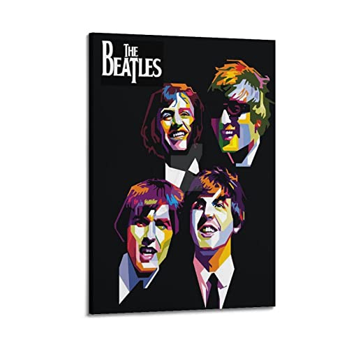 Poster décoratif sur toile The Beatles Pop pour chambre à coucher – 40 x 60 cm - Les Beatles, Paul McCartney, John Lennon, RIngo Starr, George Harrison Poster décoratif sur toile The Beatles Pop pour chambre à coucher - 40 x 60 cm