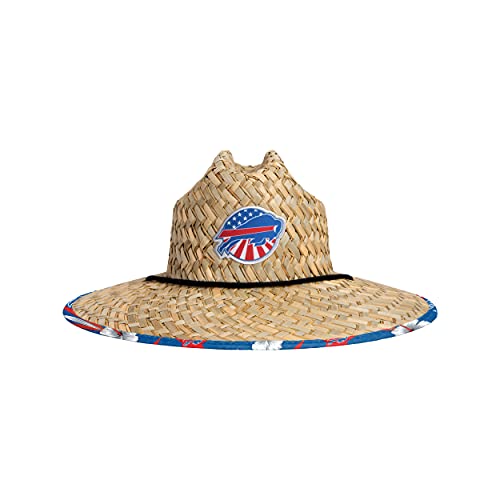 Image of NFL Team Logo Americana Floral Lifeguard Beach Straw Sun Hat
