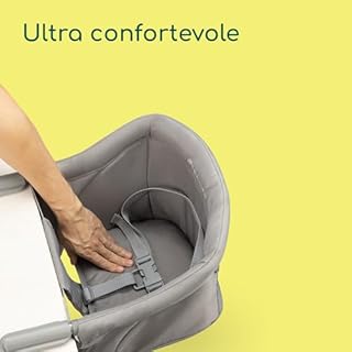 Bebeconfort Malva, Seggiolino da Tavolo per Bambini, 6 Mesi-3 Anni (15kg), Aggancio Sicuro, Seduta imbottita, Tessuti Morbidi, Seggiolino da tavolo pieghevole chiusura compatta, 1,8kg, Mineral Grey