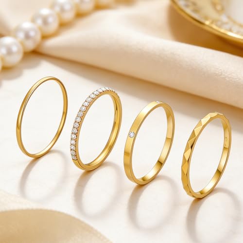 Vigamen 4-Pack 14K Gold Plated Stackable Rings for Oura Ring 5/Gen 4/Gen 3 by Vigamen - Used condition - Image 5