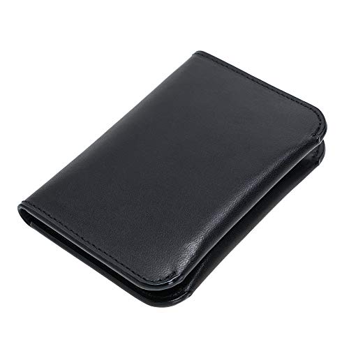 Wemk Geldbörse Herren Klein Geldbeutel Männer Vollnarbenleder RFID Schutz Bifold Geldbörse Kartenhalter Kreditkartenetui Kartenetui, Schwarz, mit Geschenkbox
