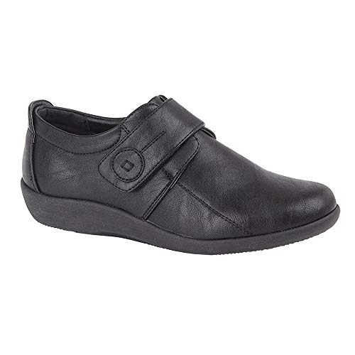 Boulevard - Zapatos Horma Extra Ancha y Cierre Adhesivo para Chica Mujer (41 EU) (Negro) Boulevard - Zapatos Horma Extra Ancha y Cierre Adhesivo para Chica Mujer (41 EU) (Negro)