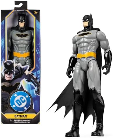 Boneco DC Batman Cinza Com Capa Preta Articulado 30cm - Sunny