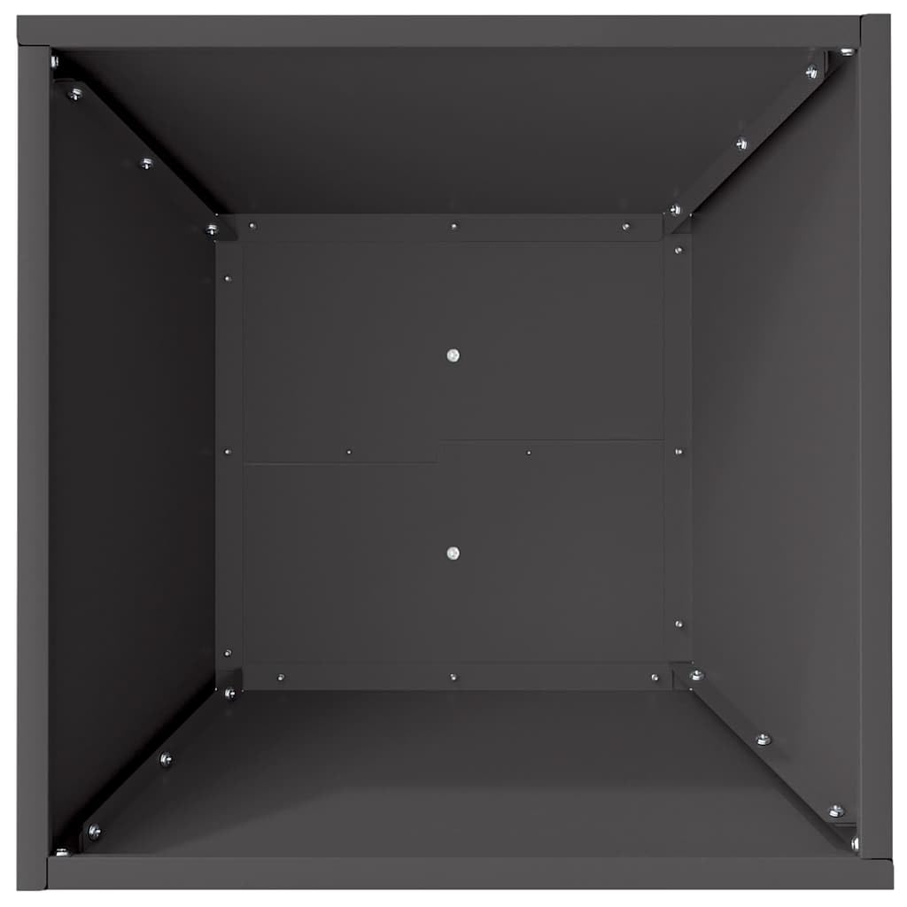 Doniczka ogrodowa Czarny stalowa 40x40x15 cm Stal zimnogięta nowoczesna donica trapezowa na taras balkon ogród minimalistyczny design