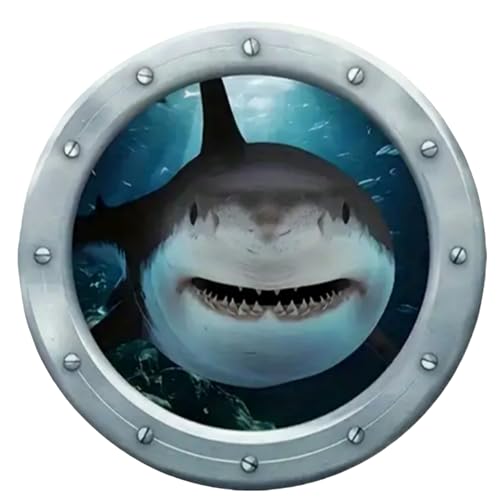 Shark 5.5-Inch Car Stickers – 2-Piece Waterproof Vinyl Decals, Removable Fun Decorative Stickers For Cars, Laptops, Refrigerators, Toilets, Walls, Doors, Bikes, Motorcycles &Amp; Suitcases